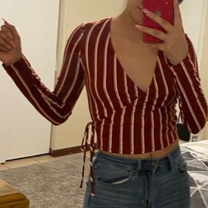 Wrapped red and white shirt